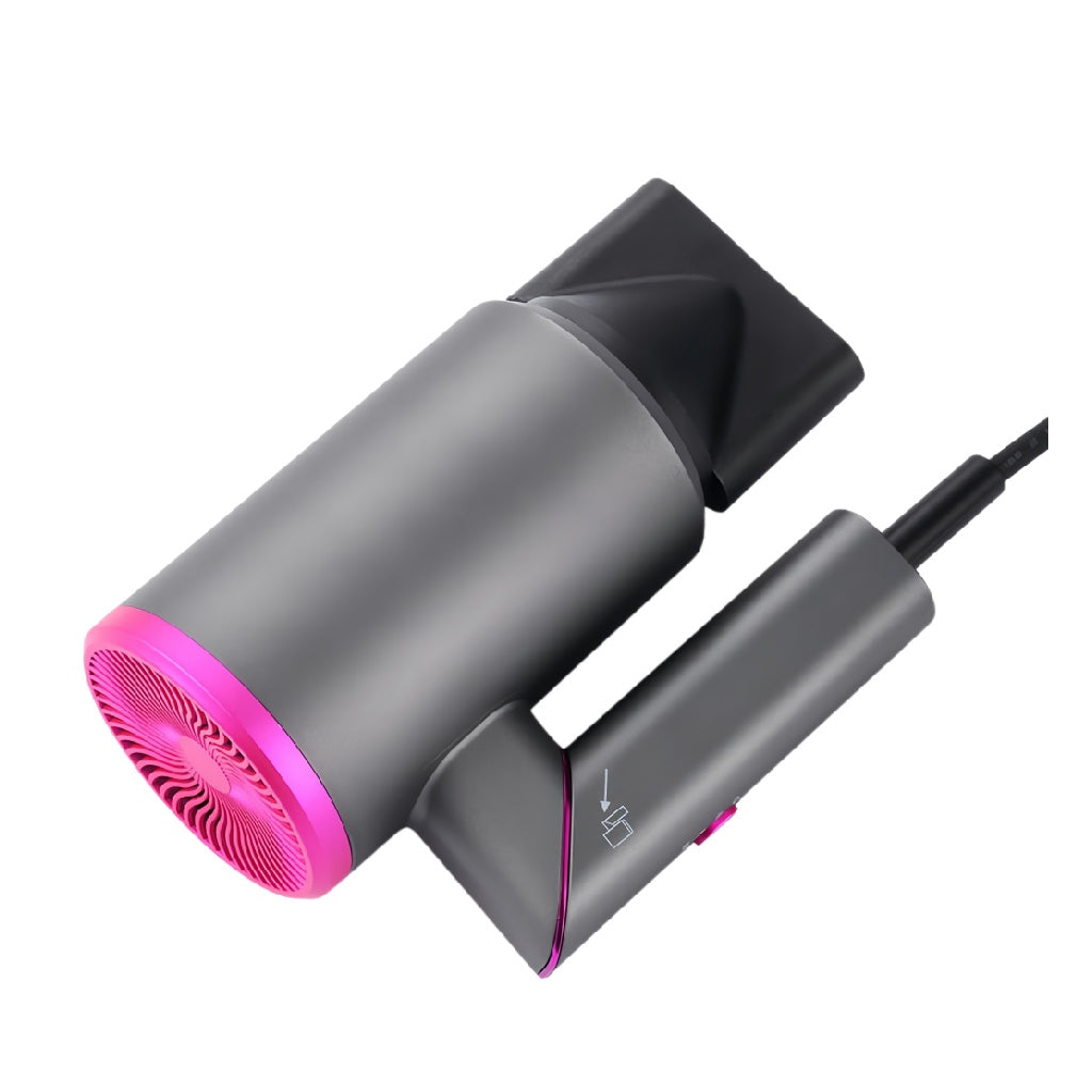 windvera Ionic Hair Dryer with Magnetic Nozzle and Adjustable Temperature - Gray & Pink