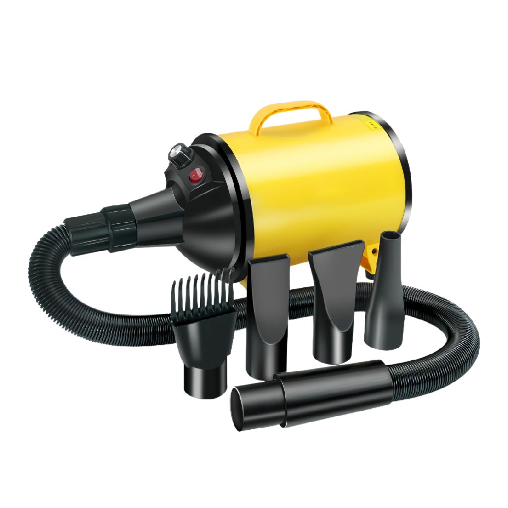 windvera Professional Pet Grooming Dryer with Adjustable Speed and Multiple Nozzles - Yellow