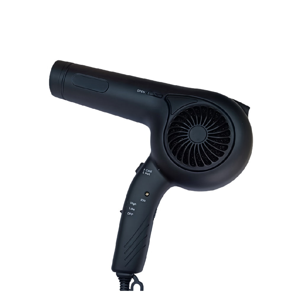 windvera Ionic Hair Dryer with Adjustable Temperature and Speed Control - Matte Black