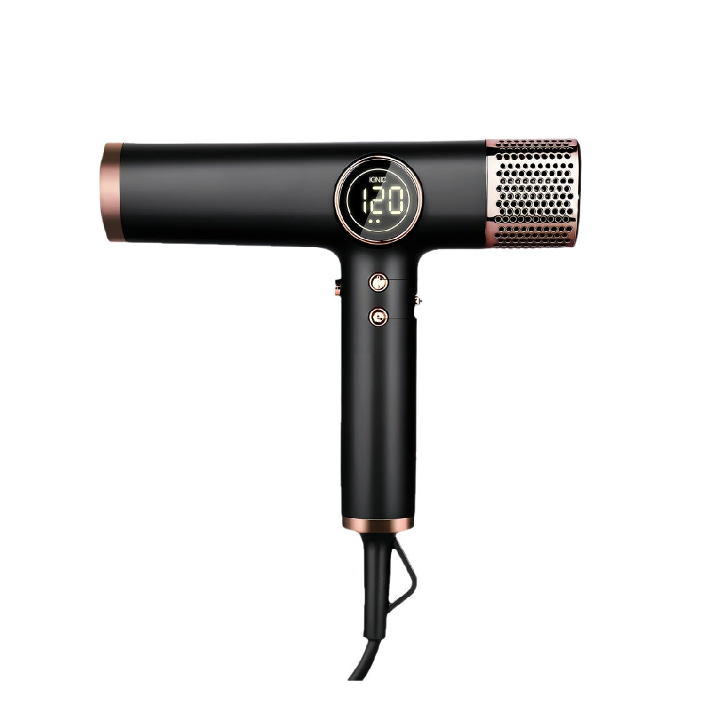 windvera Smart Ionic Hair Dryer with LED Display and Adjustable Settings - Black & Rose Gold