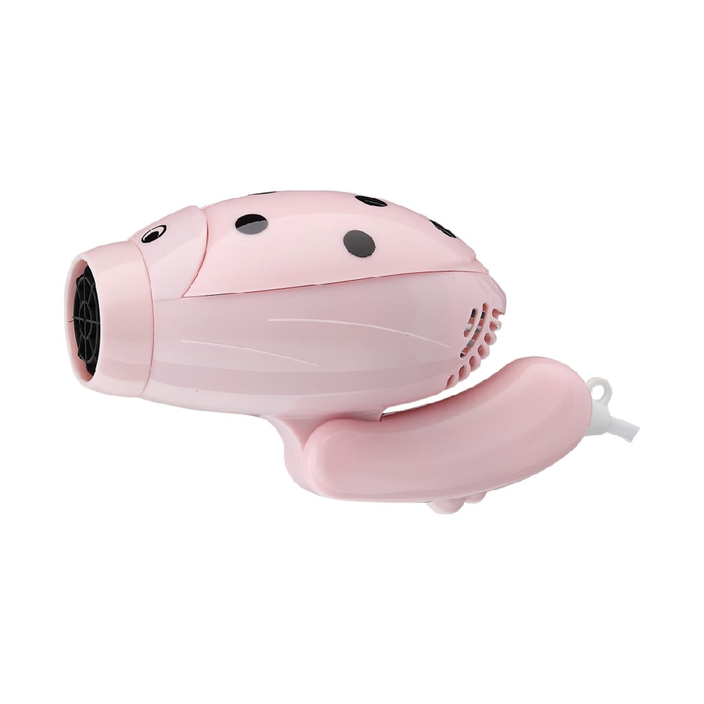 windvera Compact Travel Hair Dryer with Foldable Handle - Pink Ladybug Design